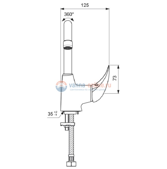 Смеситель для раковины Vidima Orion BA364AA, хром Смеситель для раковины Vidima Orion BA364AA, хром