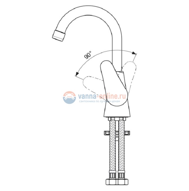 Смеситель для раковины Vidima Orion BA364AA, хром Смеситель для раковины Vidima Orion BA364AA, хром