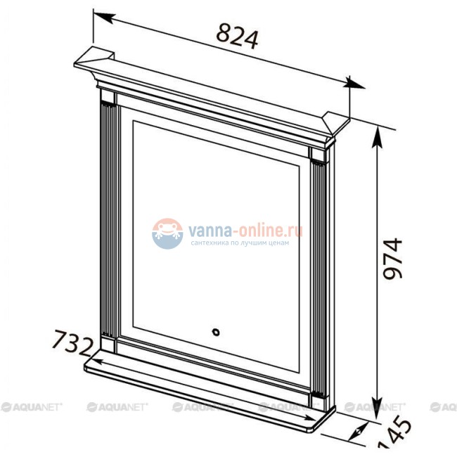 Зеркало Aquanet Селена 90 белый/серебро