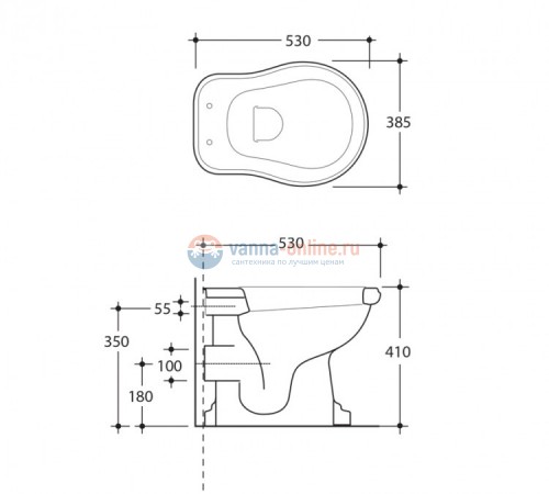 Приставной унитаз Kerasan Retro 1011 с крепежом Приставной унитаз Kerasan Retro 1011 с крепежом