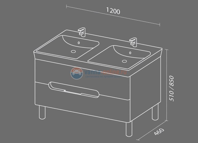 Тумба с раковиной Sanvit Форма kforma1202, 120 см напольная, шелк сталь Тумба с раковиной Sanvit Форма kforma1202, 120 см напольная, шелк сталь