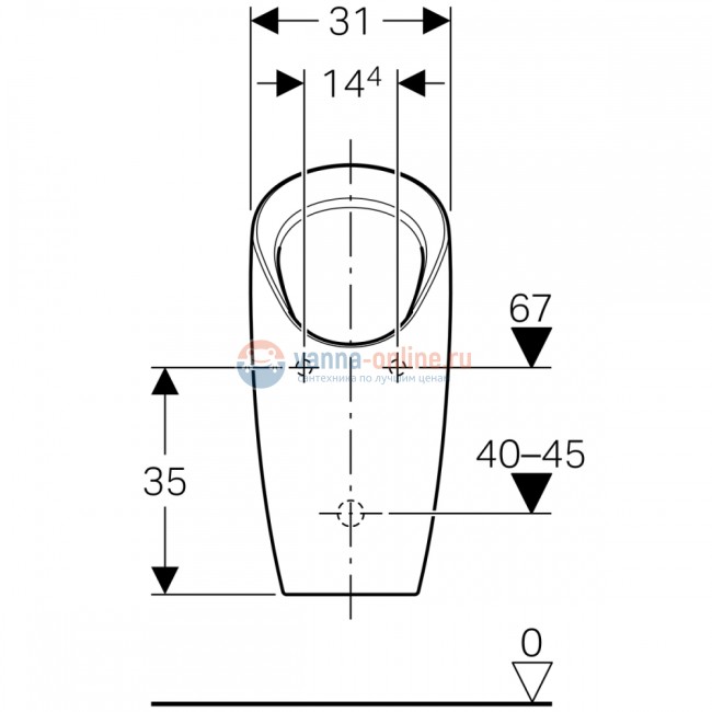 Писсуар Geberit Preda 116.071.00.1, без воды Писсуар Geberit Preda 116.071.00.1, без воды