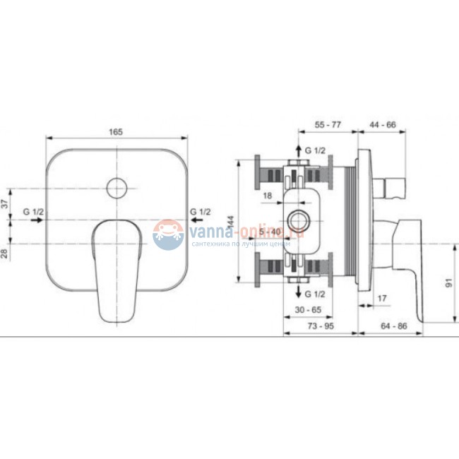 Промо-комплект для душа 8 в 1 Ideal Standard CERAPLAN III B1153AA