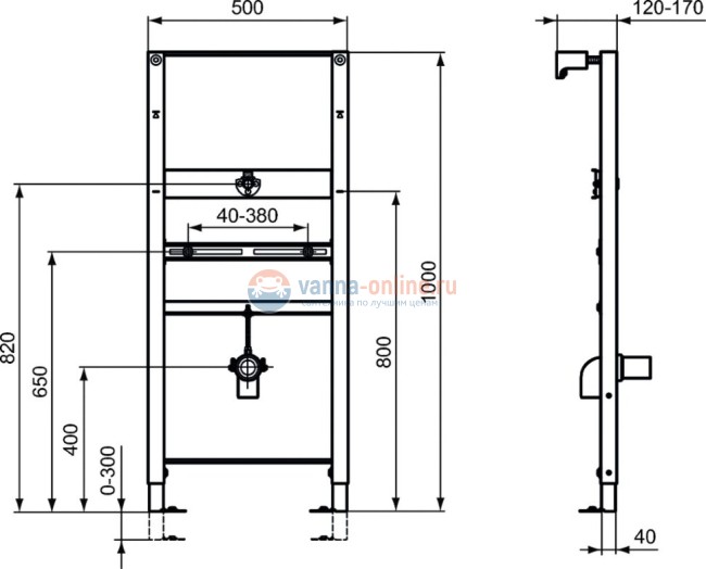 Рама для монтажа перегородки для писсуара или поручня Ideal Standard PROSYS R010567 Рама для монтажа перегородки для писсуара или поручня Ideal Standard PROSYS R010567