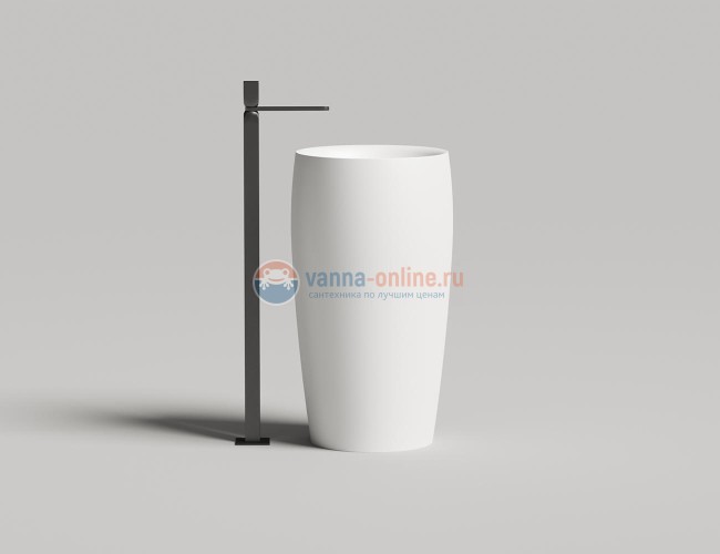 Раковина напольная Salini Alda Top 47 x 47 x 90 см, из материала Sapirit, белая глянцевая 130311G