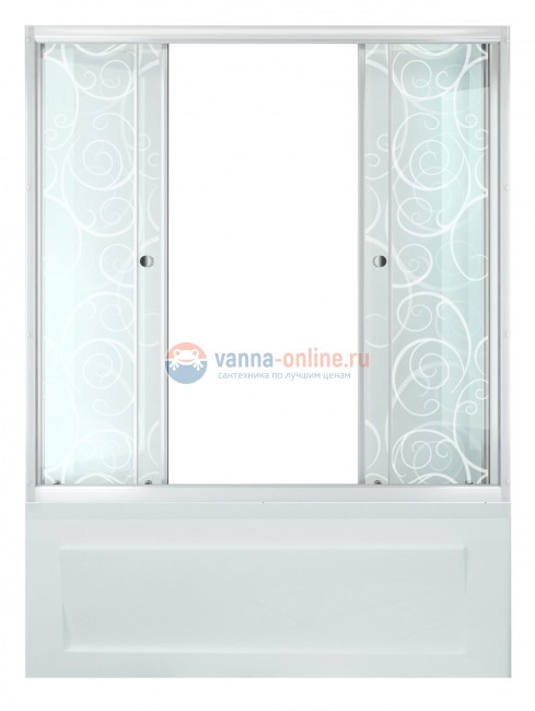 Шторка на ванну Triton Стандарт Узоры 150 x 147.5 см, стекло с узором