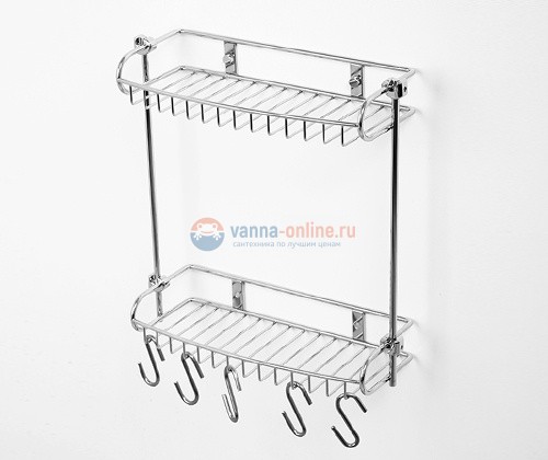 Полка металлическая прямая двойная WasserKRAFT К-1422