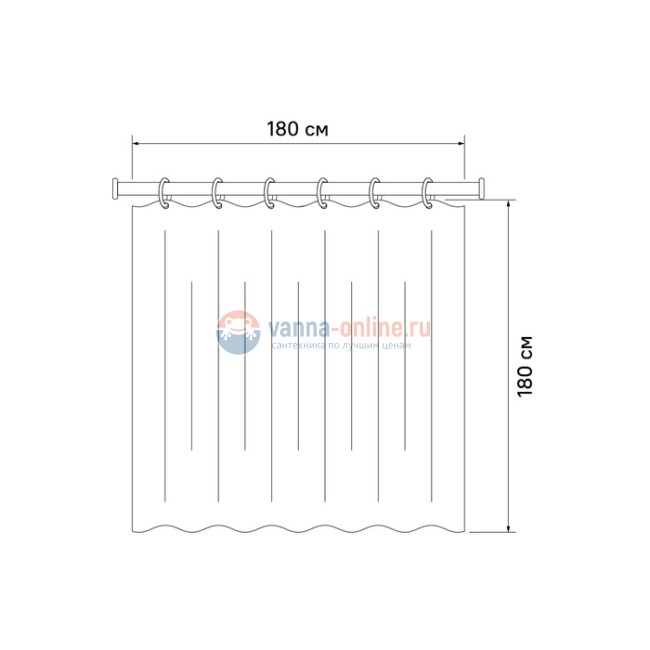 Штора для ванной комнаты Iddis Promo 180 x 180 см, P13EV11i11, Eva, белый Штора для ванной комнаты Iddis Promo 180 x 180 см, P13EV11i11, Eva, белый