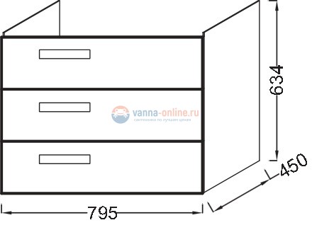 Тумба для раковины Jacob Delafon Rythmik EB1309-G80 цвет Светло- коричневый