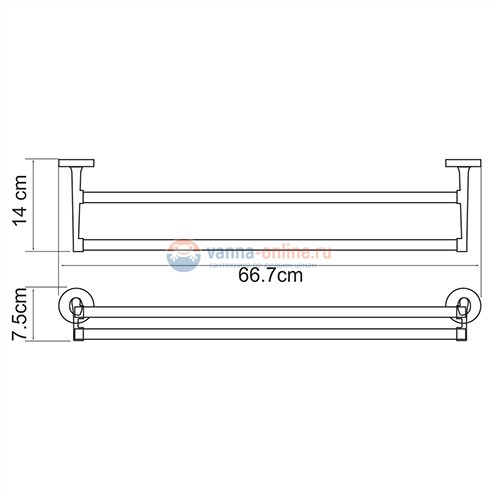 Штанга для полотенец WasserKRAFT Rhein 6230 Штанга для полотенец WasserKRAFT Rhein 6230