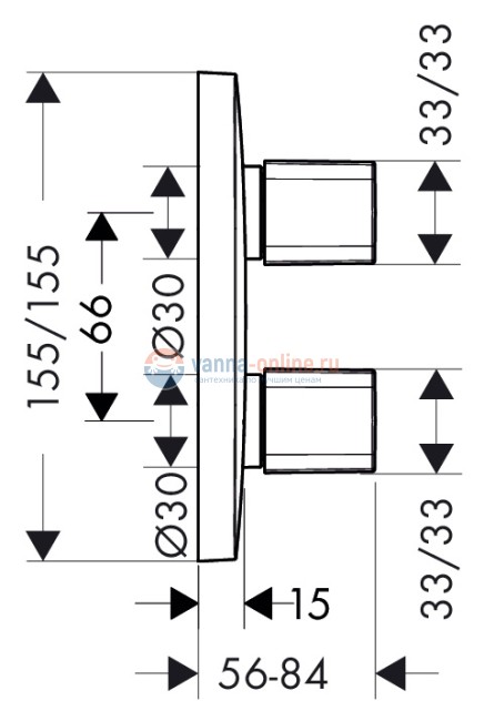 Переключатель потоков Hansgrohe PuraVida iControl 15777000
