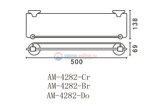 Полка стеклянная Art&Max Bohemia AM-E-4282-Do, золото