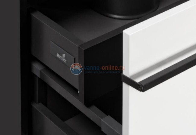 Тумба под раковину Roca Aneto 60 см, 7.8574.2.980.6, белая глянцевая, боковая сторона черная Тумба под раковину Roca Aneto 60 см, 7.8574.2.980.6, белая глянцевая, боковая сторона черная