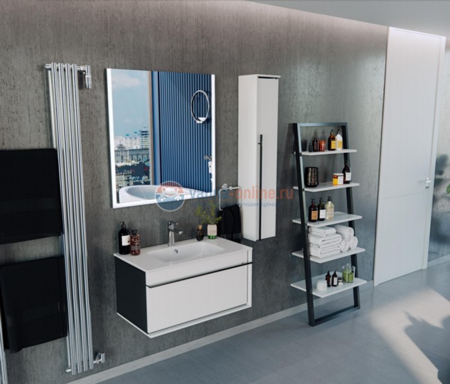 Тумба под раковину Roca Aneto 60 см, 7.8574.2.980.6, белая глянцевая, боковая сторона черная Тумба под раковину Roca Aneto 60 см, 7.8574.2.980.6, белая глянцевая, боковая сторона черная