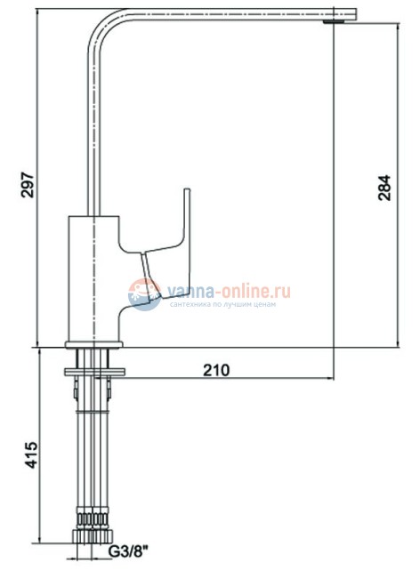 Смеситель E.C.A Tiera 102118065EX для кухни Смеситель E.C.A Tiera 102118065EX для кухни