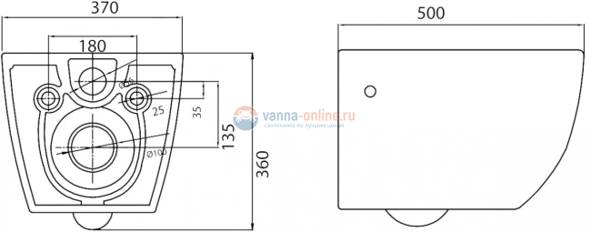 Унитаз подвесной BelBagno Sfera-R BB513CH, безободковый
