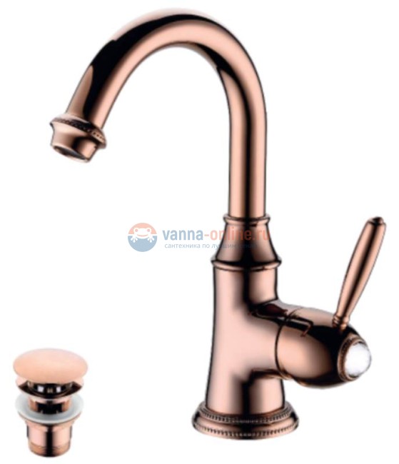 Смеситель для раковины Lemark Spark LM6707RG, розовое золото