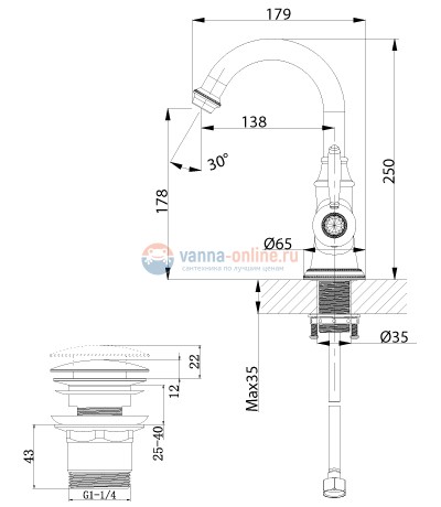 Смеситель для раковины Lemark Spark LM6707RG, розовое золото