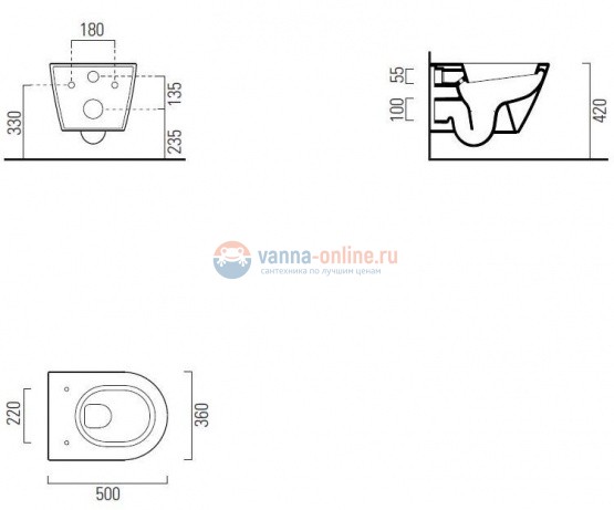 Подвесной унитаз GSI Norm 861811, 50 x 36 см Подвесной унитаз GSI Norm 861811, 50 x 36 см