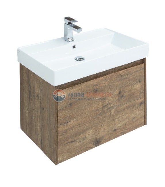 Тумба с раковиной Aquanet Nova Lite 75, 1 + 1 ящик в ящике, дуб рустикальный