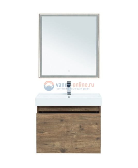 Тумба с раковиной Aquanet Nova Lite 75, 1 + 1 ящик в ящике, дуб рустикальный