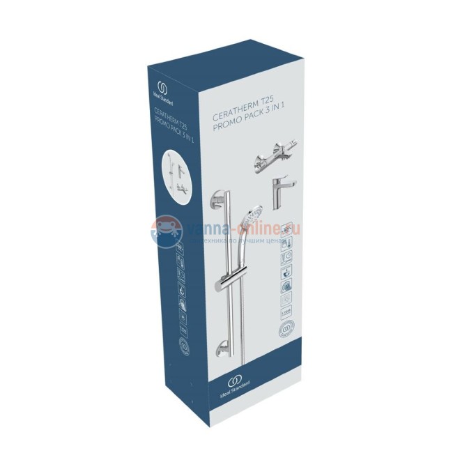 Промо-комплект смесителей 3 в 1 Ideal Standard CERATHERM T25 BC984AA Промо-комплект смесителей 3 в 1 Ideal Standard CERATHERM T25 BC984AA