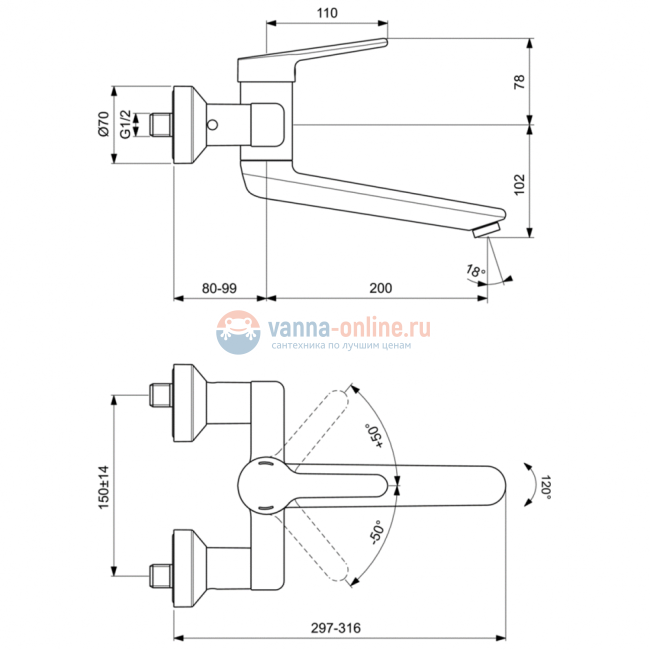 Смеситель для раковины Ideal Standard CERAPLUS 2.0 BC112AA