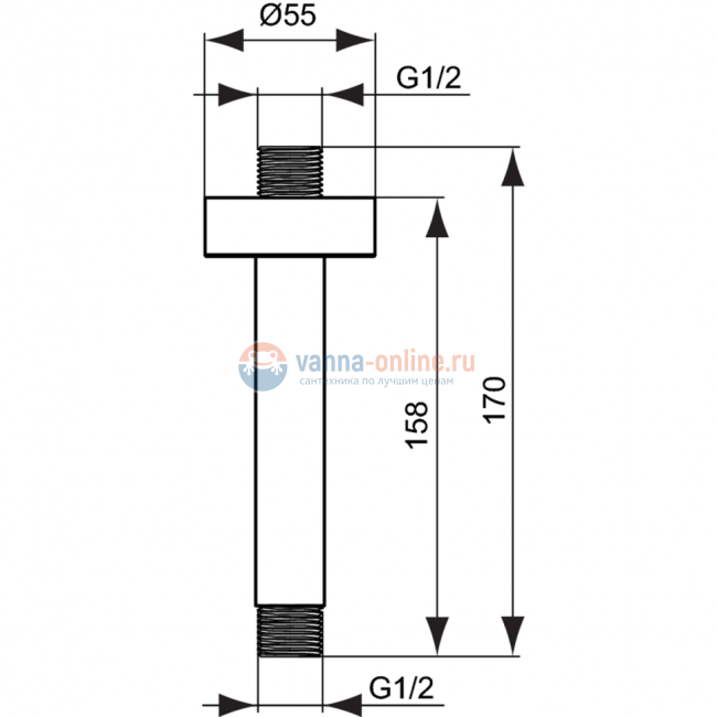 Держатель верхнего душа Ideal Standard IDEALRAIN B9446AA для душа Держатель верхнего душа Ideal Standard IDEALRAIN B9446AA для душа