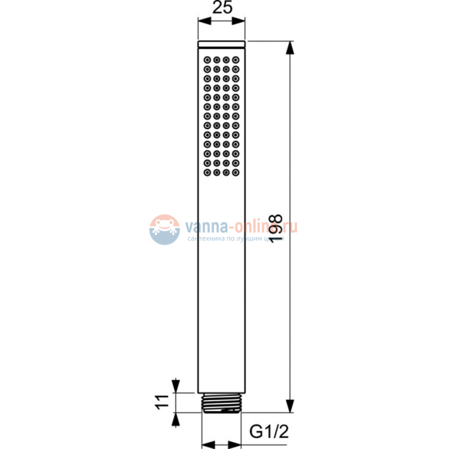 Металлический ручной душ типа Stick Ideal Standard BC774XG Металлический ручной душ типа Stick Ideal Standard BC774XG