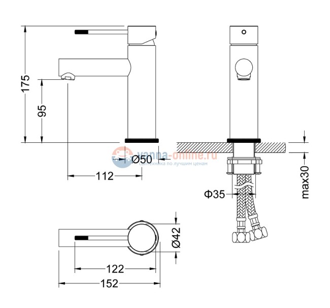 Смеситель Timo Saona 2361/03F для раковины, черный Смеситель Timo Saona 2361/03F для раковины, черный