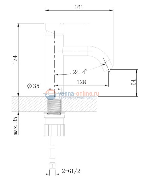 Смеситель Orange Steel M99-021NI для раковины, никель