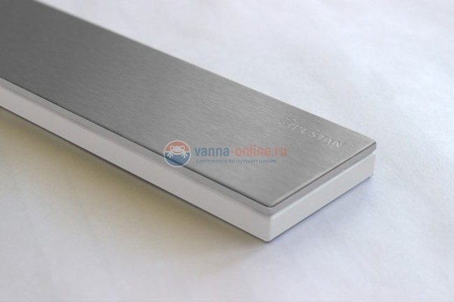 Душевой лоток Pestan Confluo Frameless Line 550 White Glass, решетка - белое глянцевое стекло/хром матовый 13701212