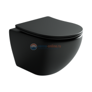 Подвесной безободковый унитаз Ceramica Nova Metropol Rimless черный матовый, сиденье микролифт, CN4002MB