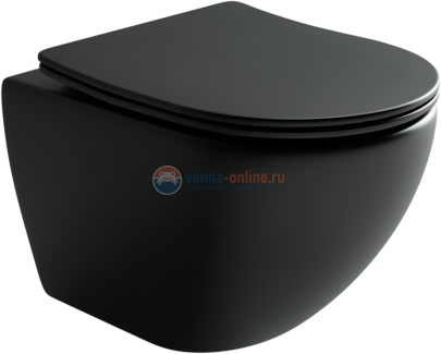 Подвесной безободковый унитаз Ceramica Nova Metropol Rimless черный матовый, сиденье микролифт, CN4002MB