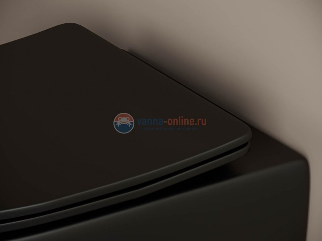 Подвесной безободковый унитаз Ceramica Nova Metropol Rimless черный матовый, сиденье микролифт, CN4002MB