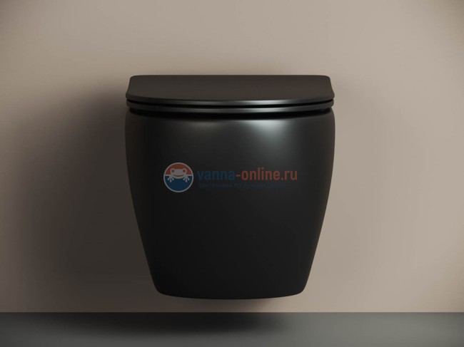 Подвесной безободковый унитаз Ceramica Nova Metropol Rimless черный матовый, сиденье микролифт, CN4002MB