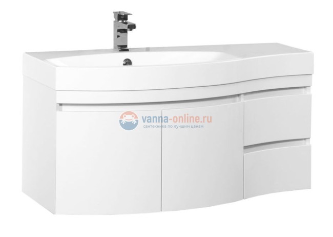 Тумба под раковину Aquanet Опера 2-115 L (2 дверцы, 2 ящика) 00169613, левая, цвет белый Тумба под раковину Aquanet Опера 2-115 L (2 дверцы, 2 ящика) 00169613, левая, цвет белый