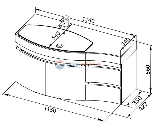 Тумба под раковину Aquanet Опера 2-115 L (2 дверцы, 2 ящика) 00169613, левая, цвет белый Тумба под раковину Aquanet Опера 2-115 L (2 дверцы, 2 ящика) 00169613, левая, цвет белый