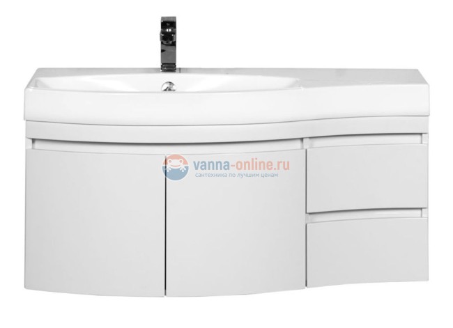 Тумба под раковину Aquanet Опера 2-115 L (2 дверцы, 2 ящика) 00169613, левая, цвет белый Тумба под раковину Aquanet Опера 2-115 L (2 дверцы, 2 ящика) 00169613, левая, цвет белый