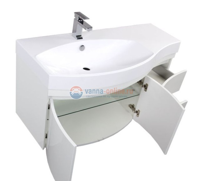 Тумба под раковину Aquanet Опера 2-115 L (2 дверцы, 2 ящика) 00169613, левая, цвет белый Тумба под раковину Aquanet Опера 2-115 L (2 дверцы, 2 ящика) 00169613, левая, цвет белый