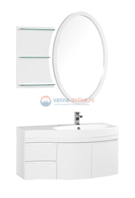 Тумба под раковину Aquanet Опера 2-115 L (2 дверцы, 2 ящика) 00169613, левая, цвет белый Тумба под раковину Aquanet Опера 2-115 L (2 дверцы, 2 ящика) 00169613, левая, цвет белый