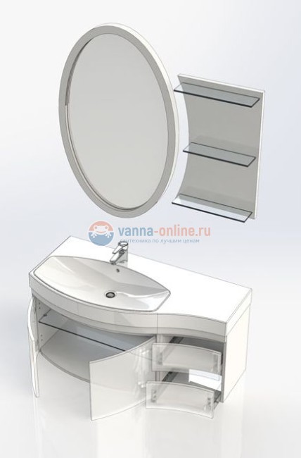 Тумба под раковину Aquanet Опера 2-115 L (2 дверцы, 2 ящика) 00169613, левая, цвет белый Тумба под раковину Aquanet Опера 2-115 L (2 дверцы, 2 ящика) 00169613, левая, цвет белый