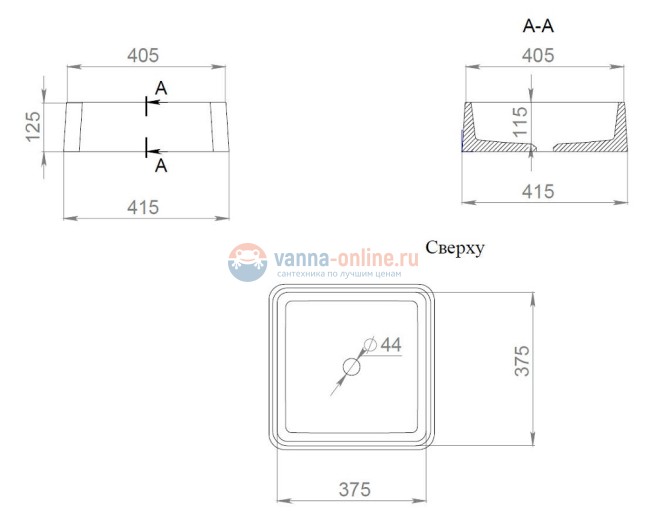 Раковина накладная Salini Gloria 302, 41,5 x 41,5 х 12,5 см, из материала Solix, матовая белая 1102202M Раковина накладная Salini Gloria 302, 41,5 x 41,5 х 12,5 см, из материала Solix, матовая белая 1102202M
