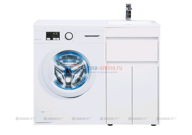 Тумба с раковиной Aquanet Токио 48 00237744 (напольная, 1 ящик, 2 дверцы), цвет белый