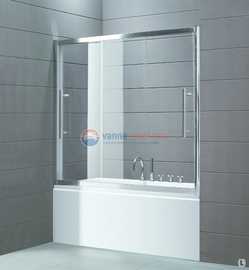 Шторка на ванну Cezares TRIO-V-22-200/145, профиль-хром