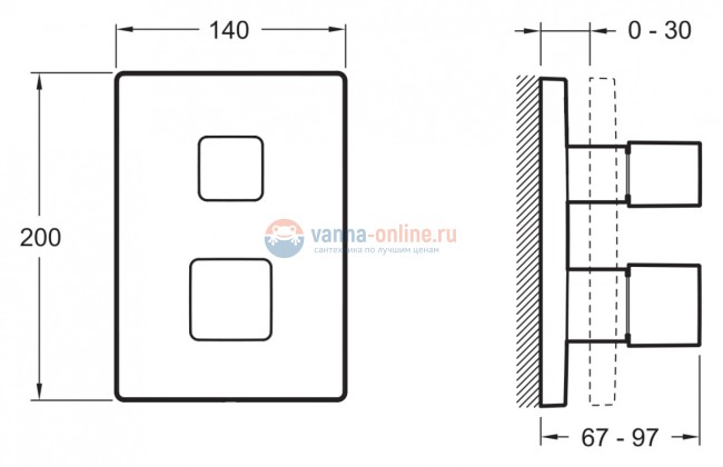 Термостат Jacob Delafon Square E98729-CP для душа Термостат Jacob Delafon Square E98729-CP для душа