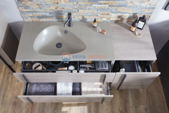 Тумба под раковину Jacob Delafon Nouvelle Vague 145 EB3037RU-S40, графит сатин