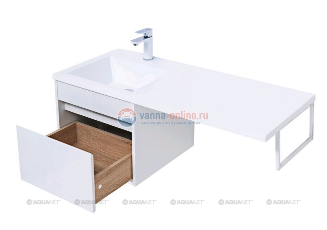Тумба с раковиной Aquanet Токио 48 00236915 (подвесная, 1 ящик), цвет белый