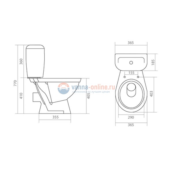 Напольный унитаз Santek Паллада 1.WH30.2.371 крышка стандарт Напольный унитаз Santek Паллада 1.WH30.2.371 крышка стандарт
