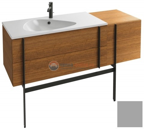 Тумба под раковину Jacob Delafon Nouvelle Vague 145 EB3037RU-G1G, 3 ящика, с выступом, цвет - пепельный глянцевый